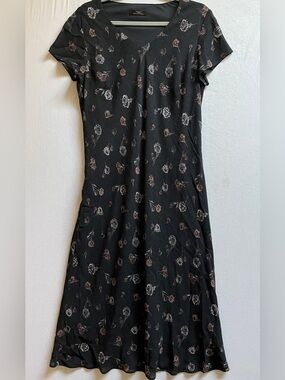 Marks & Spencer Floral Wool Blend V-Neck Short Sleeve Maxi Dress Sz 10